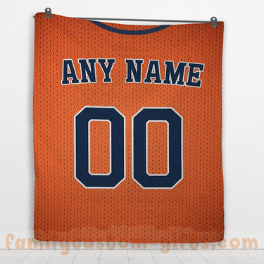 Custom Premium Quilt Blanket Houston Jersey Baseball Personalized Quilt Gifts for Her & Him